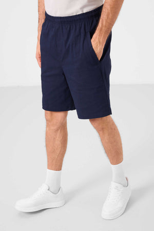 Tommylife Toptan Standart Fit Dokuma Hafif Esnek Chino Erkek Şort 81292 Lacivert