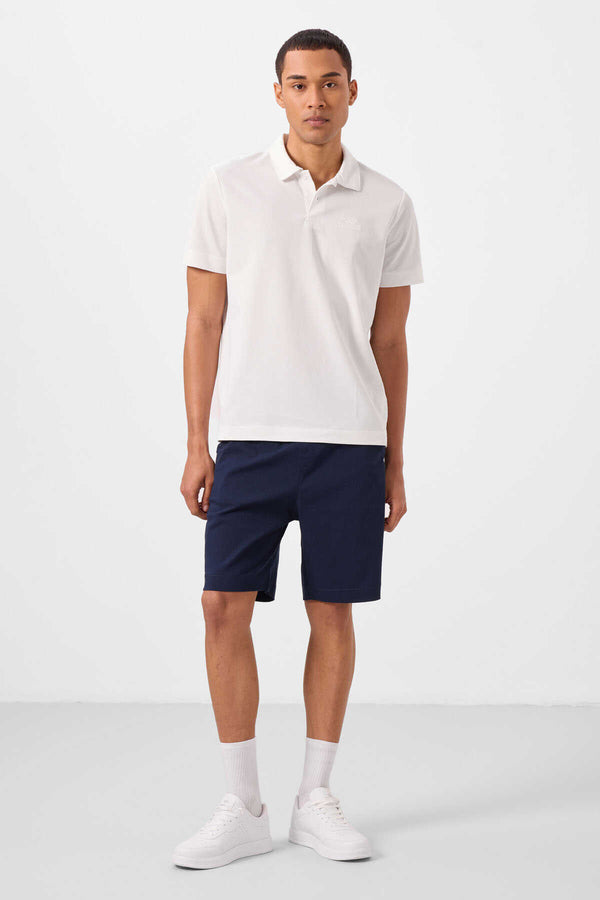 Tommylife Toptan Standart Fit Dokuma Hafif Esnek Chino Erkek Şort 81293 Lacivert