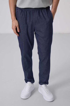 Tommylife Toptan Standart Fit Dokuma Hafif Esnek Chino Pantolon 82175 Kot Lacivert