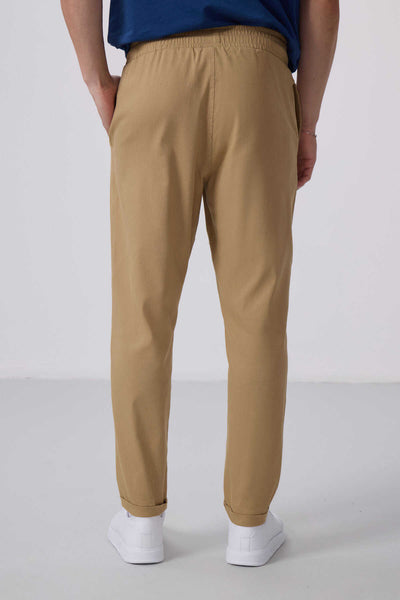 Tommylife Toptan Standart Fit Dokuma Hafif Esnek Chino Pantolon 82175 Koyu Bej