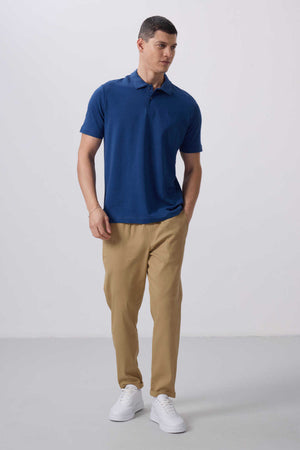 Tommylife Toptan Standart Fit Dokuma Hafif Esnek Chino Pantolon 82175 Koyu Bej