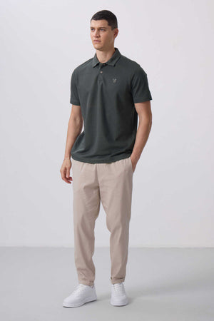 Tommylife Toptan Standart Fit Dokuma Hafif Esnek Chino Pantolon 82175 Taş