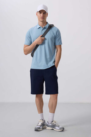 Tommylife Toptan Standart Fit Dokuma Hafif Esnek Chino Şort 81290 Lacivert
