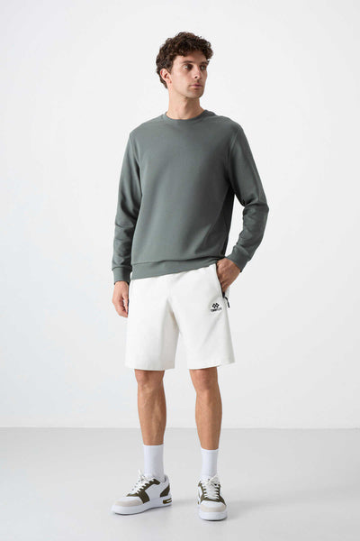 Tommylife Toptan Standart Kalıp Basic Erkek Şort 81136 Ekru