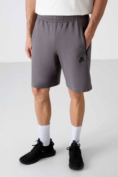Tommylife Toptan Standard Fit Basic Barbati Pantalon Scurt 81136 Gri Inchis
