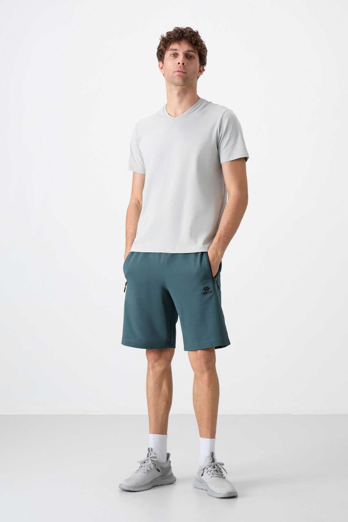 Tommylife Wholesale Standard Fit Basic Men's Shorts 81136 Forest Green