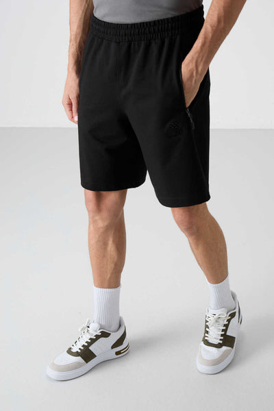 Tommylife Toptan Standart Kalıp Basic Erkek Şort 81136 Siyah
