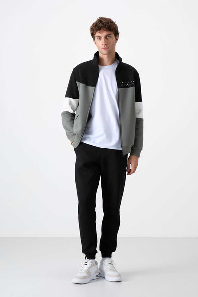 Tommylife Wholesale Hanorac cu Fermoar Standard Fit pentru Bărbați, Set Trening 85186 Verde Deschis - Negru