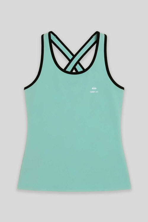 Maiou sport fără mâneci, croială standard, verde aprins, pentru femei, Tommylife Wholesale - 97094