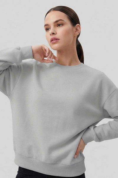 Tommylife Toptan Taş Basic O Yaka Oversize Kadın Sweatshirt - 97053
