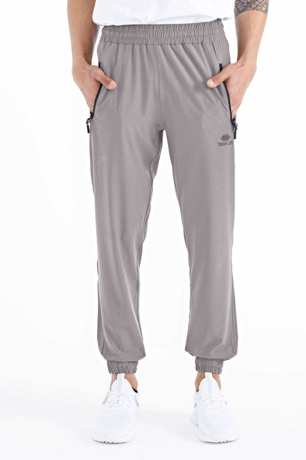 Tommylife Toptan Taş Erkek Basic Cepli Bağcıklı Rahat Form Lastik Paça Eşofman Altı - 84826