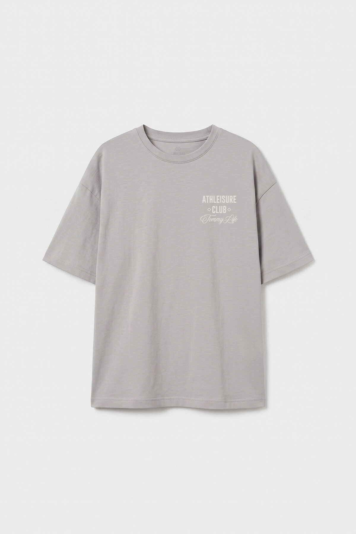 Tricou Tommylife Wholesale Stone Oversize cu mânecă scurtă și imprimeu pentru fete - 75175
