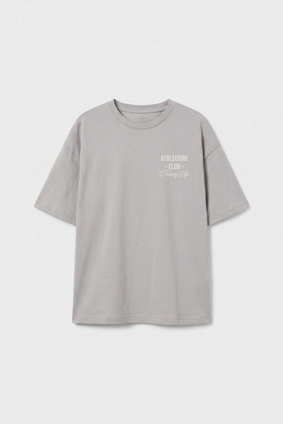 Tricou Tommylife Wholesale Stone Oversize cu mânecă scurtă și imprimeu pentru fete - 75175