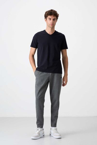 Tommylife Toptan V Yaka Standart Kalıp Basic Erkek T-Shirt 87912 Lacivert