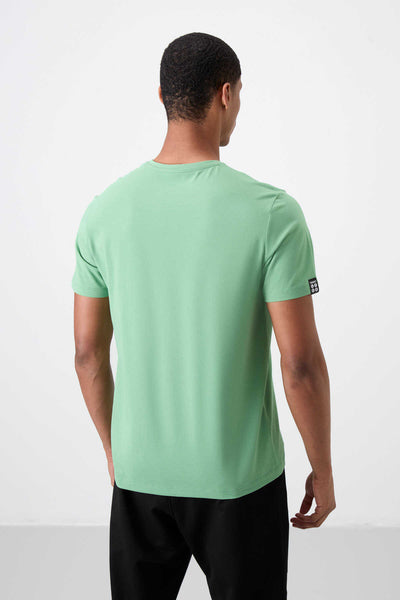 Tommylife Toptan V Yaka Standart Kalıp Basic Erkek T-Shirt 87912 Pastel Yeşil