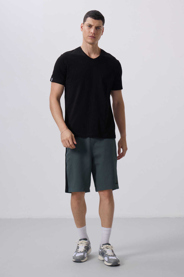 Tommylife Toptan V Yaka Standart Kalıp Basic Erkek T-Shirt 87912 Siyah