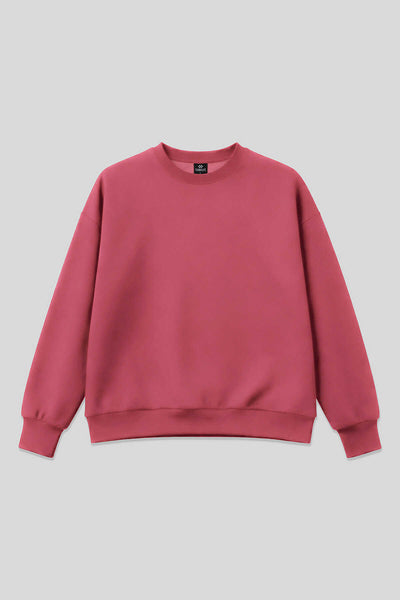 Tommylife Toptan Yaban Gülü Basic O Yaka Oversize Kadın Sweatshirt - 97053