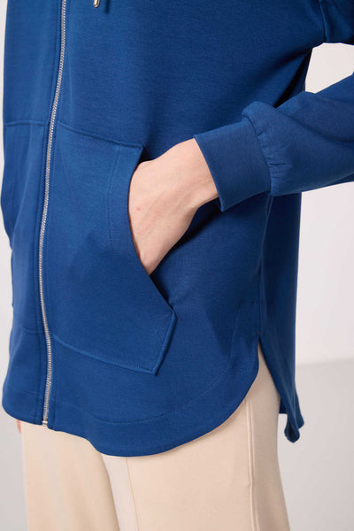 Tommylife Toptan Tunic Sweatshirt pentru femei, pluș cu glugă, oversized - 97302 Parlament