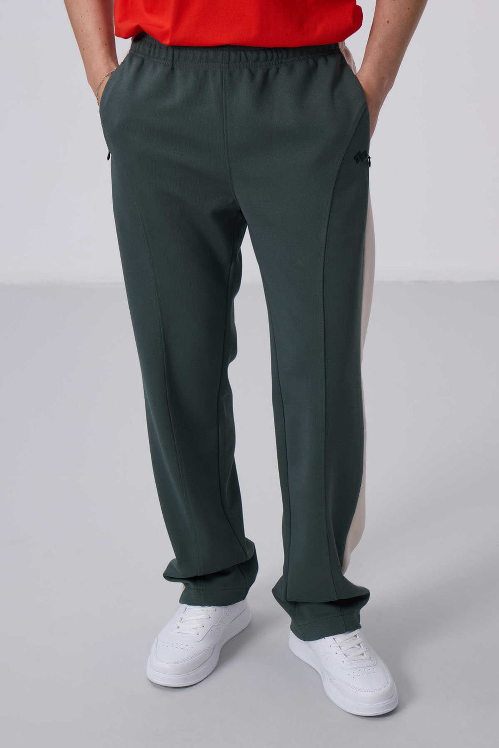 Tommylife Toptan Yüzeyi Dokulu Standart Fit Palazzo Erkek Pantolon 82171 Haki