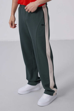 Tommylife Toptan Yüzeyi Dokulu Standart Fit Palazzo Erkek Pantolon 82171 Haki