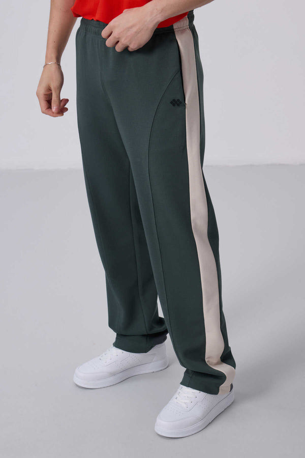 Tommylife Toptan Yüzeyi Dokulu Standart Fit Palazzo Erkek Pantolon 82171 Haki