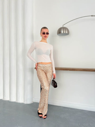 Topshow | Pullu Pantolon - Taş | D2936