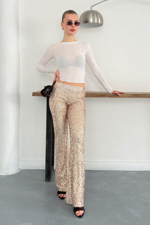 Topshow | Pullu Pantolon - Taş | D2936