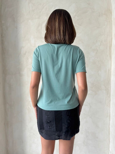Topshow Çağla Embellished Chain Detail Wholesale T-shirt