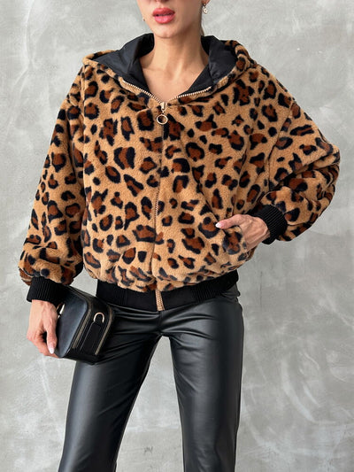 Jachete Bakili Plush en-gros - Camel Leopard