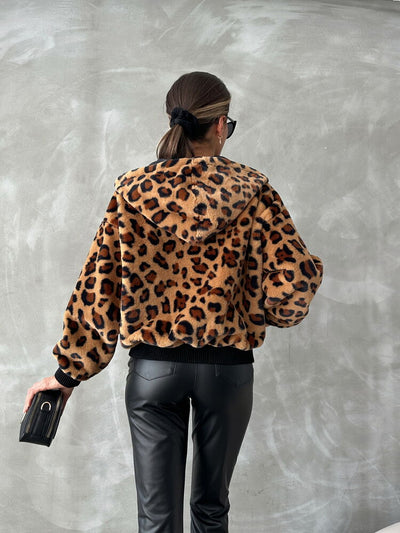 Jachete Bakili Plush en-gros - Camel Leopard