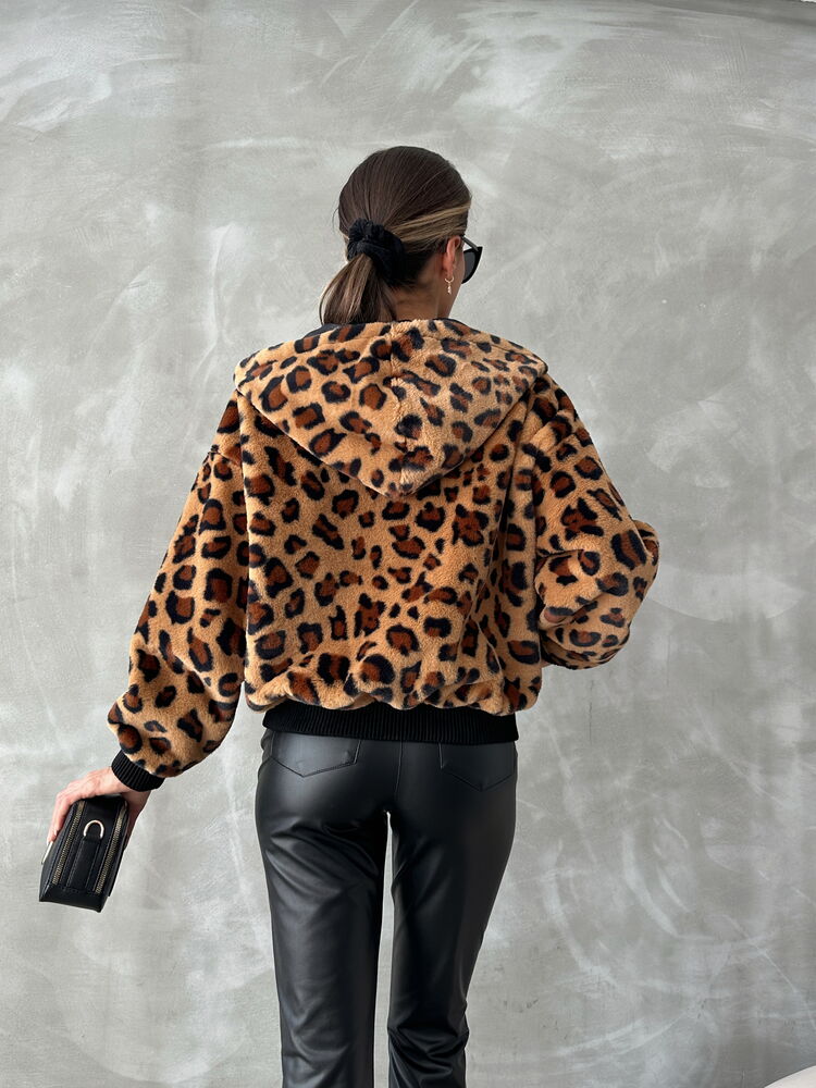Jachete Bakili Plush en-gros - Camel Leopard