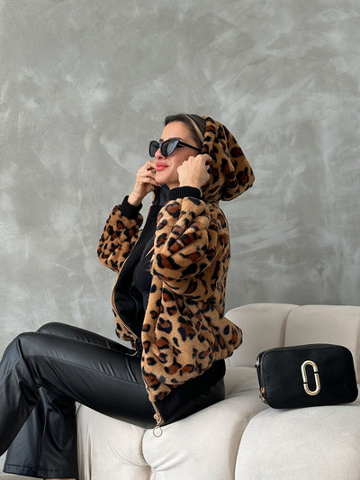 Jachete Bakili Plush en-gros - Camel Leopard