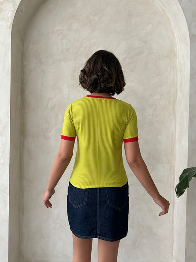 Tricou Topshow Roșu Fistic Brodat En-gros