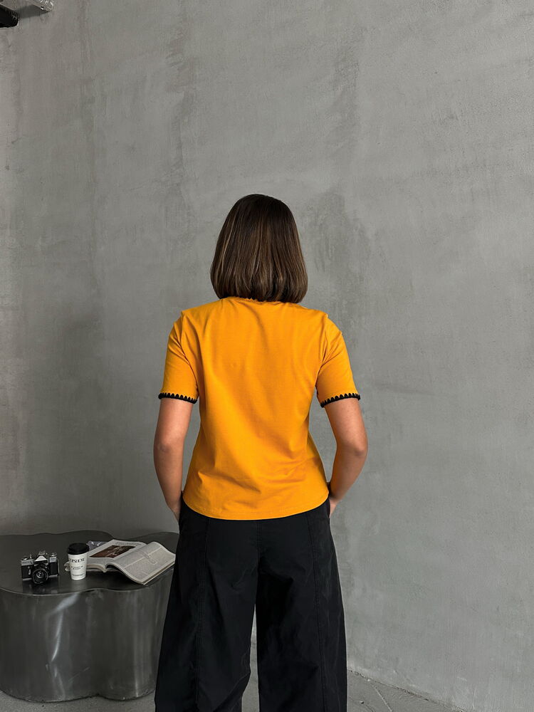 Topshow Hardal Çoban Dikişli Toptan T-Shirt