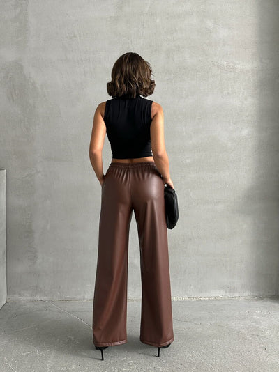 Pantaloni de piele en-gros - Cafea