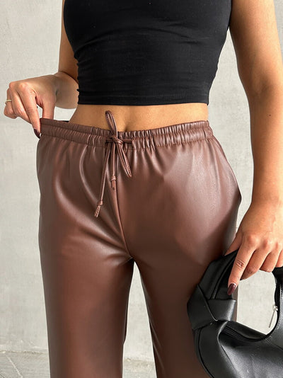 Pantaloni de piele en-gros - Cafea