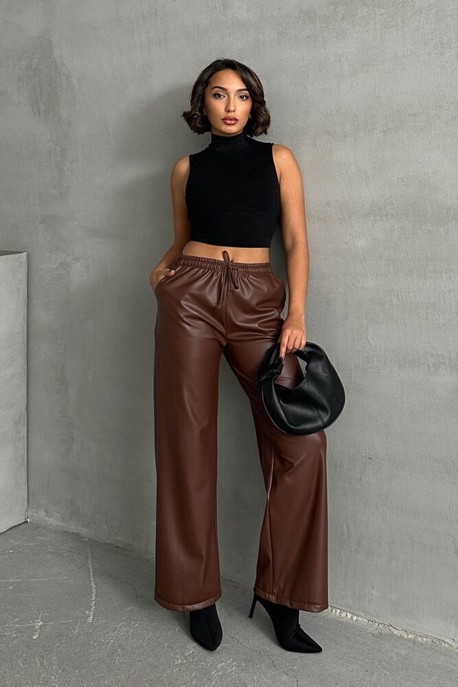 Pantaloni de piele en-gros - Cafea
