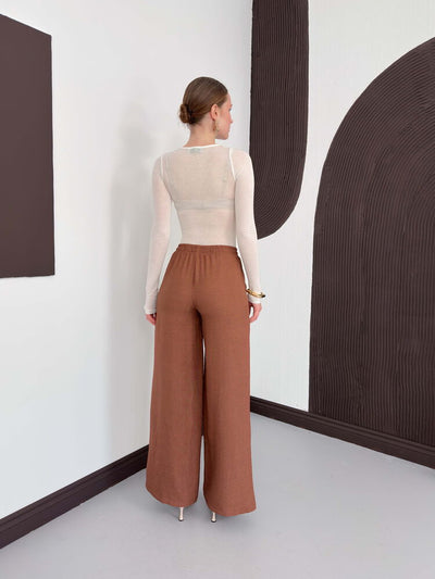 Pantaloni en-gros de cafea | d2381 Topshow