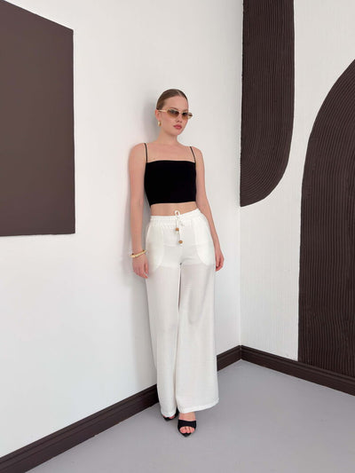 Pantaloni de in crem Topshow, en-gros