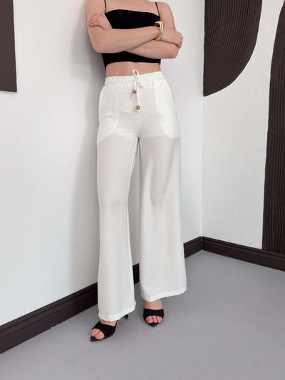 Pantaloni de in crem Topshow, en-gros