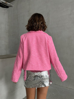 İyonklu Toptan Ceket - Pembe