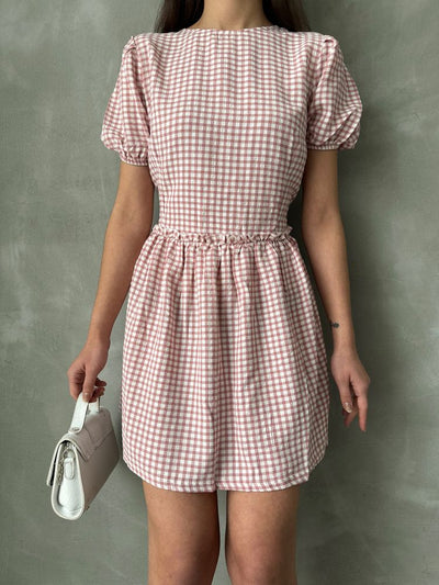 Topshow Powder Bicycle Collar Wholesale Dress