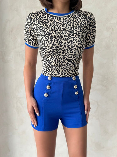 Topshow Saks Ornamental Button Wholesale Shorts