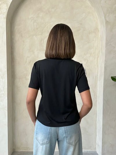 Tricouri en-gros cu cusătura neagră Shepherd's Stitch de la Topshow