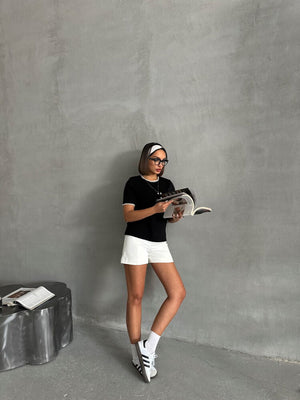 Topshow Siyah Çoban Dikişli Toptan T-Shirt