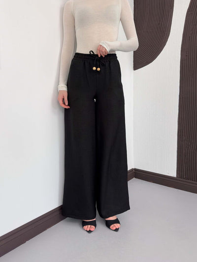 Pantaloni negri din in Topshow, en-gros