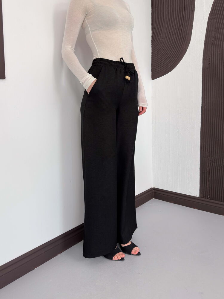 Pantaloni negri din in Topshow, en-gros