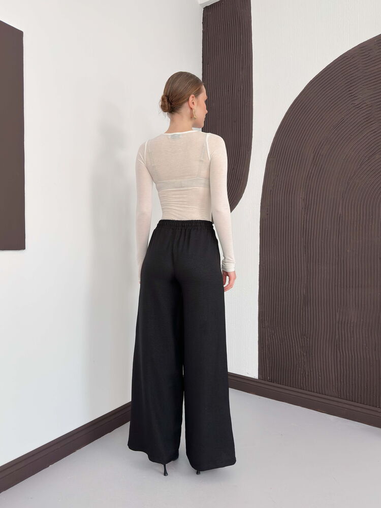 Pantaloni negri din in Topshow, en-gros
