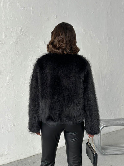 Topshow Black Fur Wholesale Coat