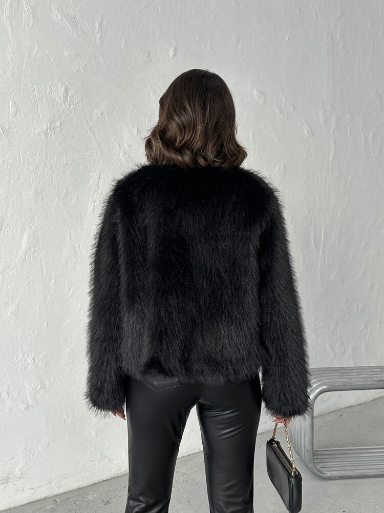 Topshow Black Fur Wholesale Coat